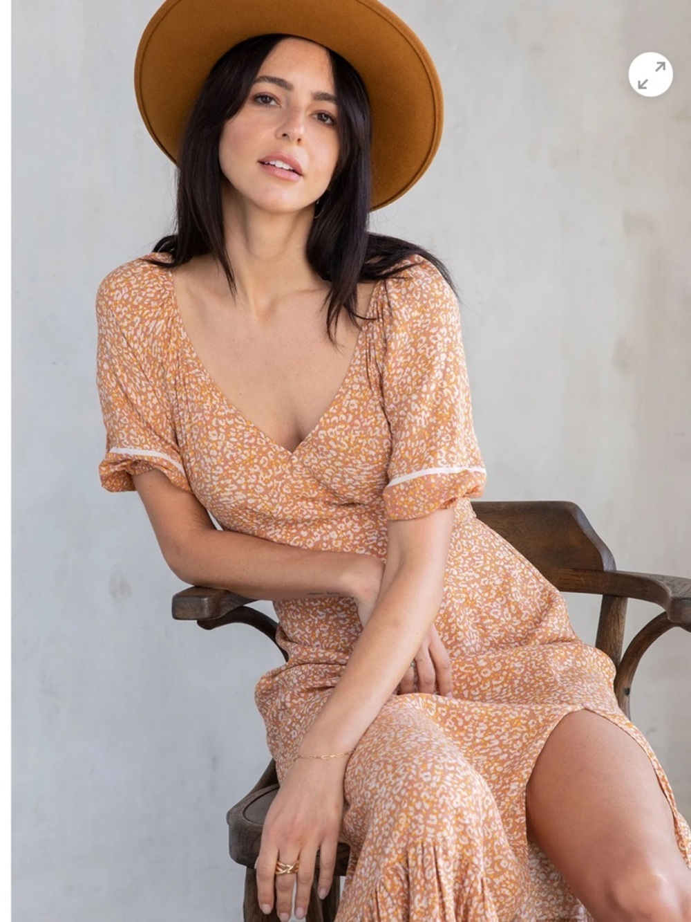 lovestitch Peach Floral Wrap Maxi Dress